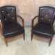 Paire de fauteuils en skai noir 1940