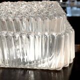 Square glass flush mount lamp for low ceilings