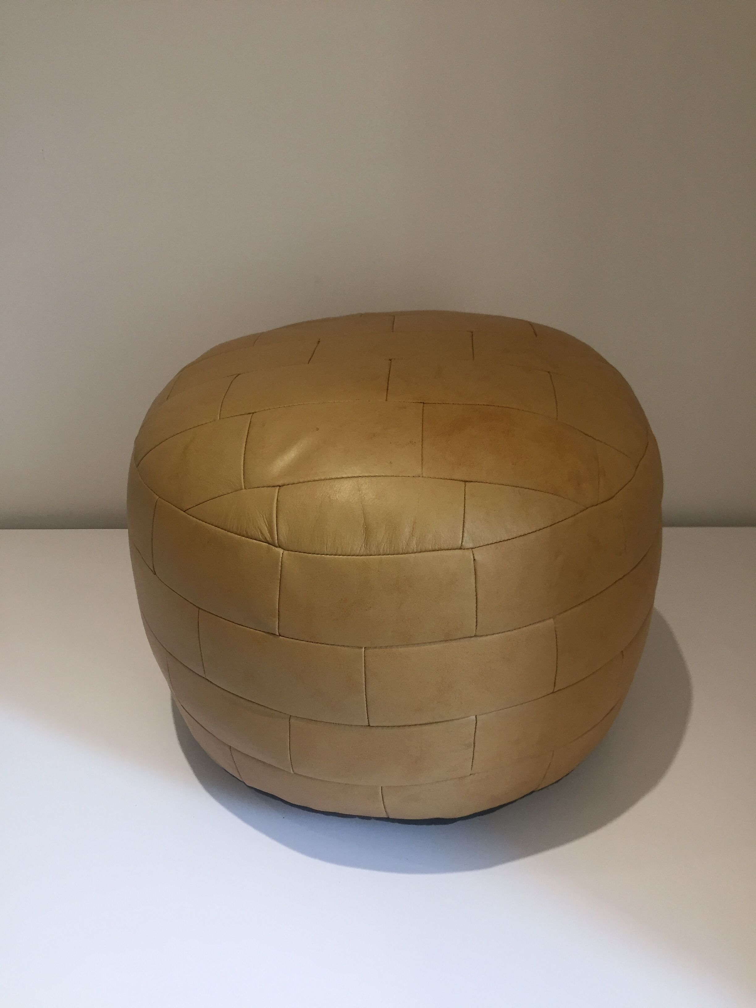 Leather pouf, design year 1970