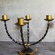 Pair of wrought iron candle holders four arms 50s