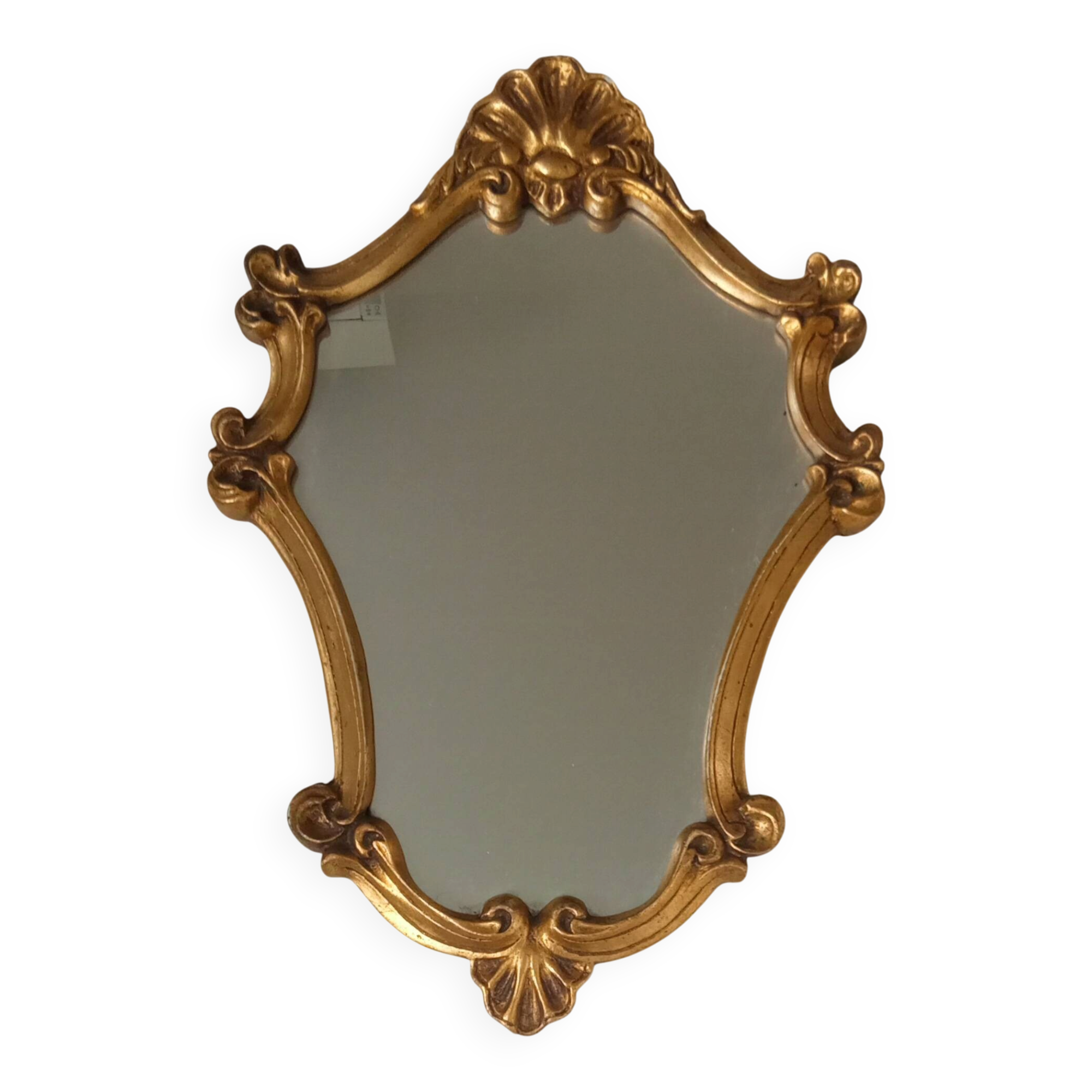 Antique shell mirror, gilded, Louis XV style