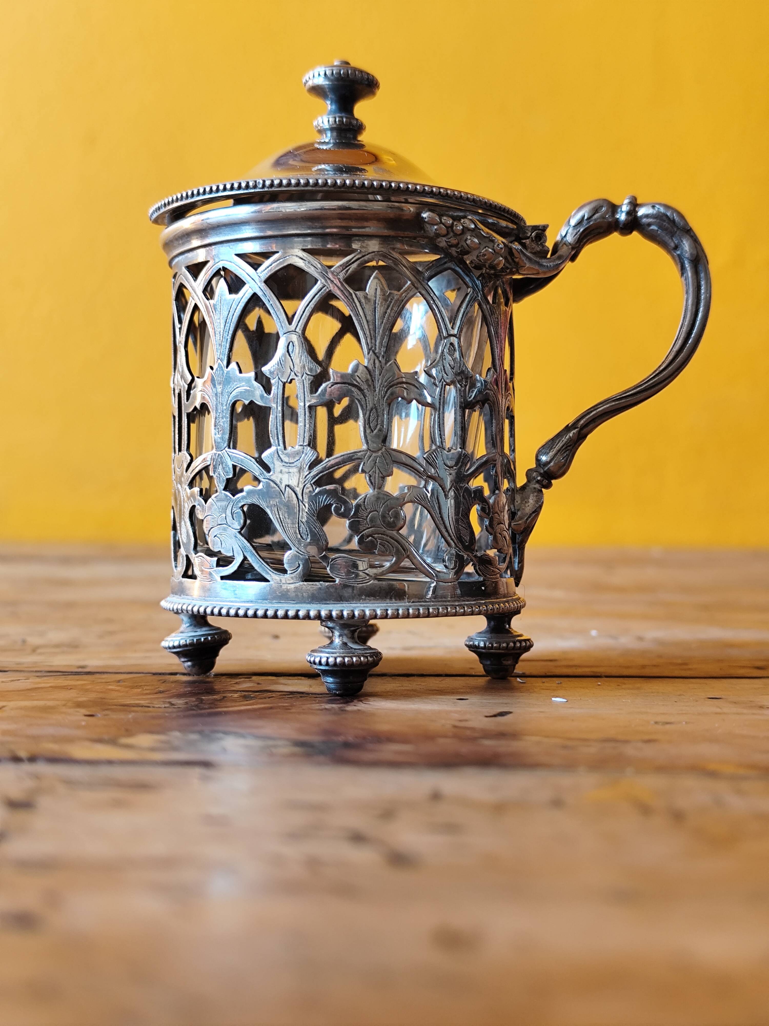 Silver-plated mustard pot from Cristofle France - mustard pot