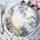 Mismatched antique ironstone dinner plates