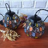 LIMBURG 1970 coloured glass pendant lights, MIRABEL pendants