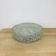 50s ceiling light, round molded glass, black metal
