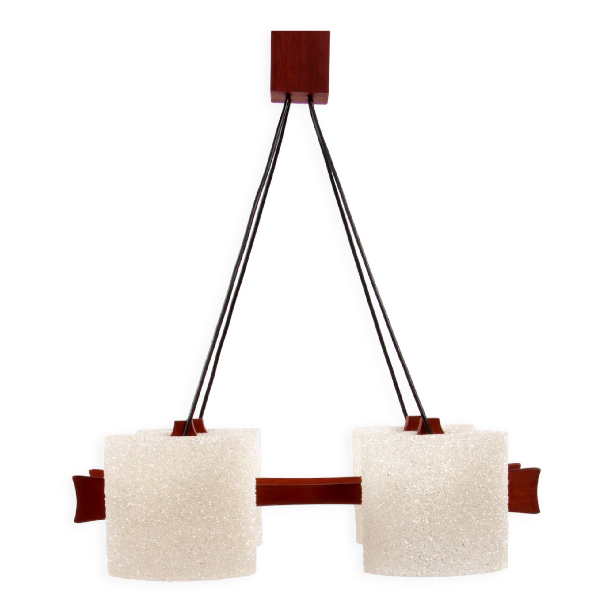 Scandinavian pendant light with resin caps, 1960