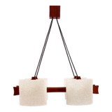 Scandinavian hanging lamp with resin caps, 1960