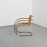 D42 tubular steel and cane armchair, Tecta, Germany, circa 1980