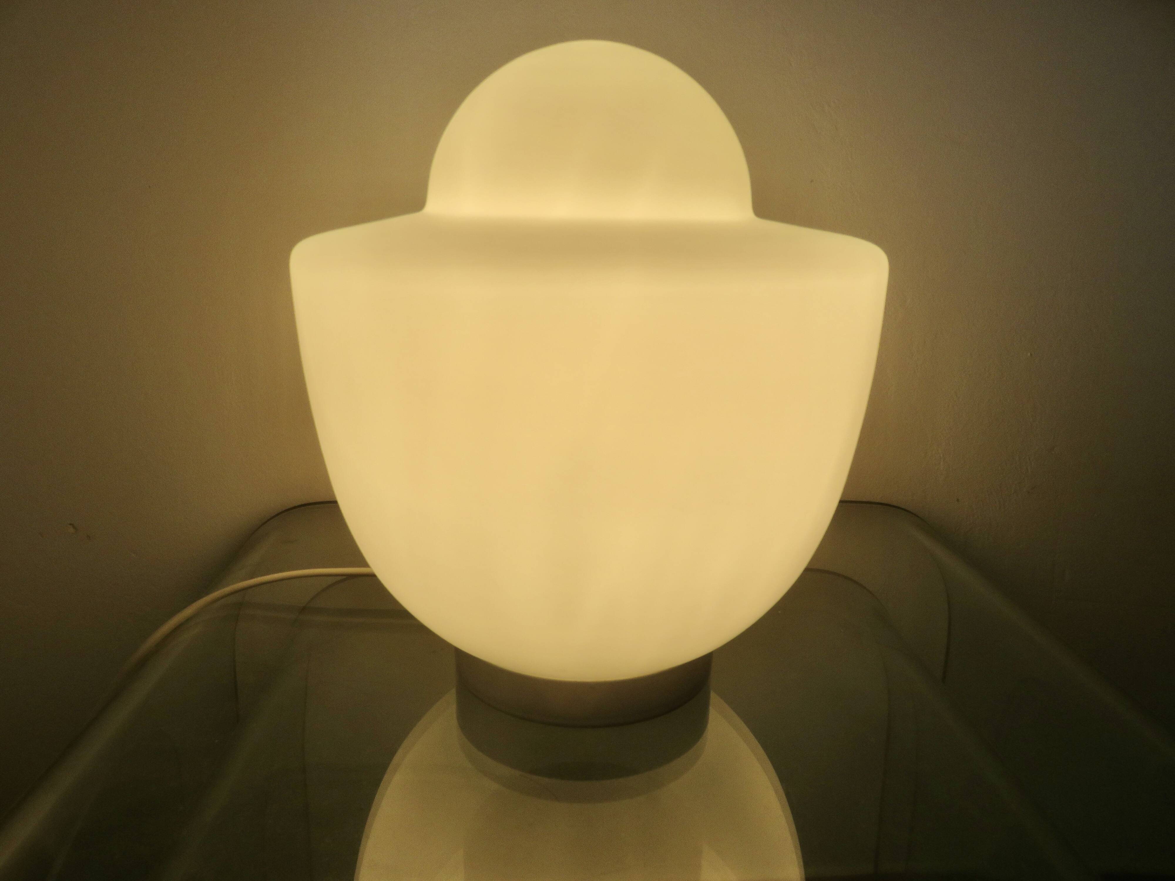 Italian lamp in white opaline, 1970s