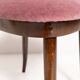 Chaise cœur en velours coton bordeaux violet milieu du siècle