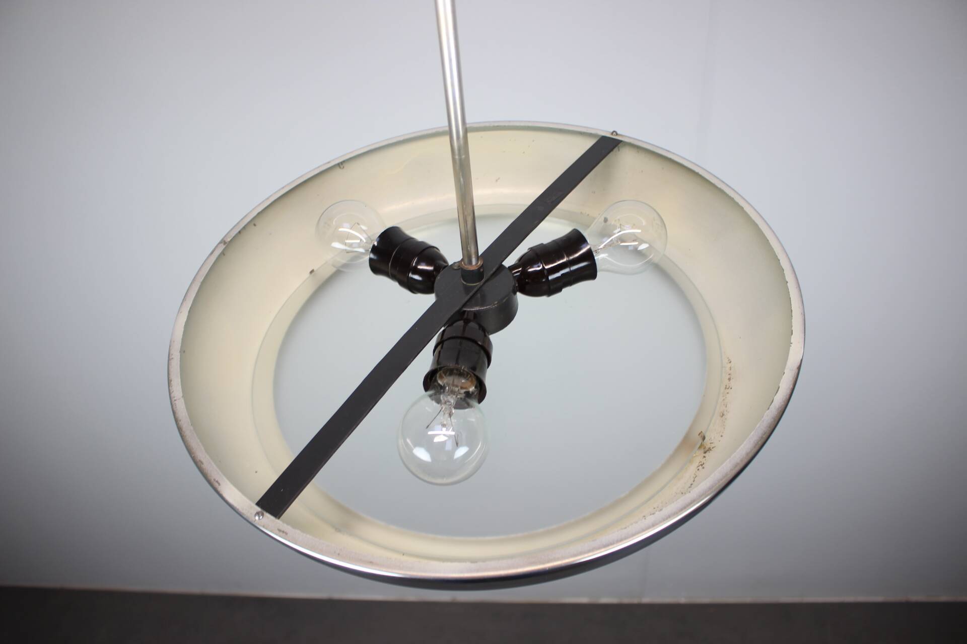 Suspended UFO lamp by Josef Hurka for Napako, Czechoslovakia, 1930s