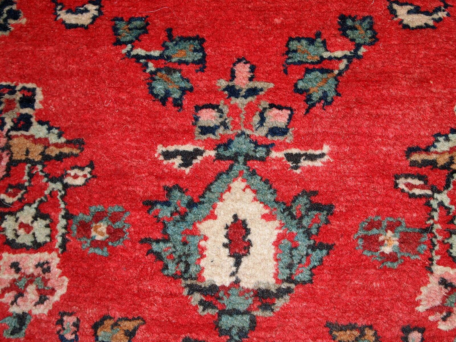 Tapis vintage fait main Hamadan persan 81cm x 194cm (1960s)