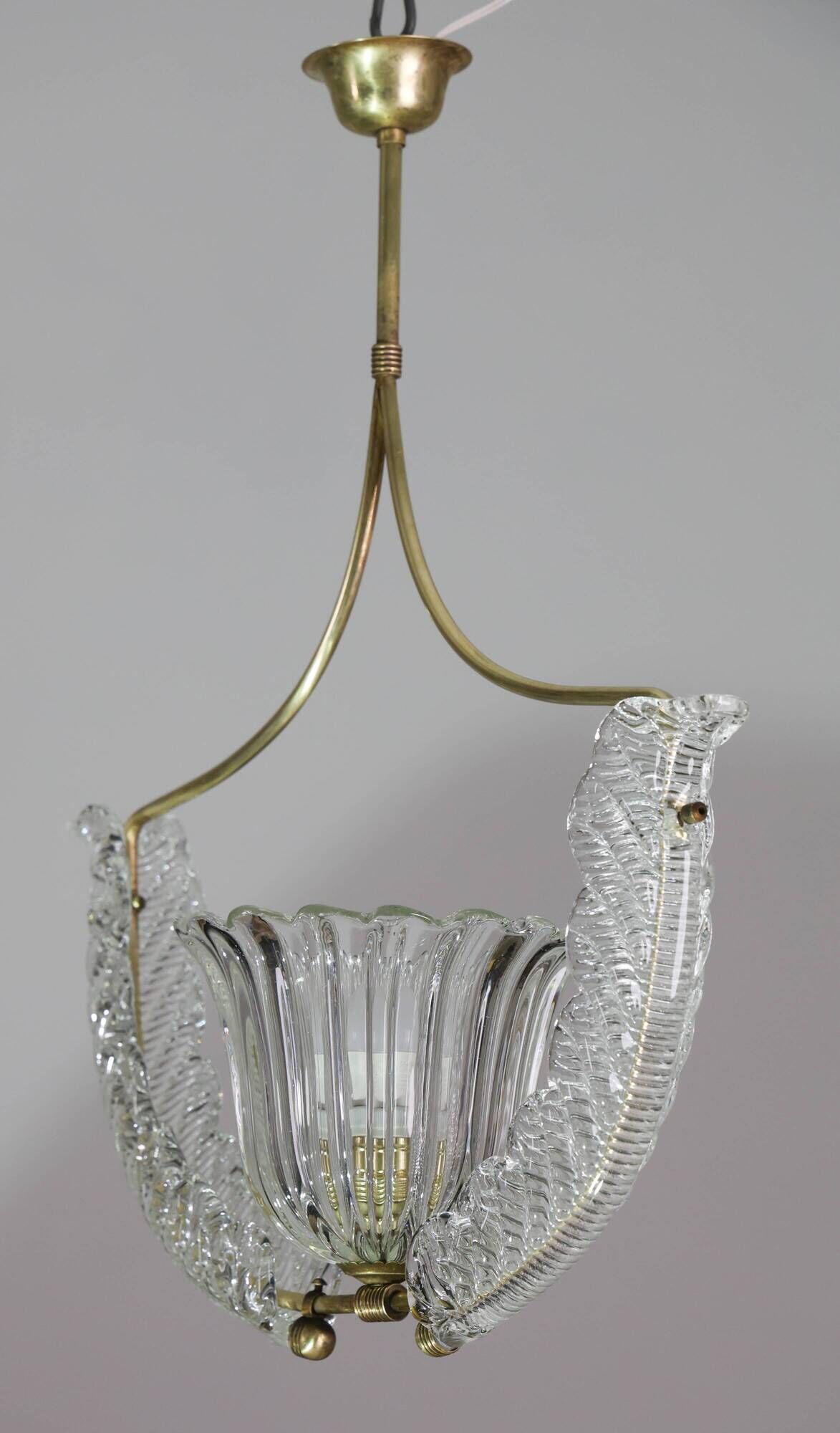 Fascinating Art Deco Pendant Murano Glass Chandelier by Ercole Barovier, 19