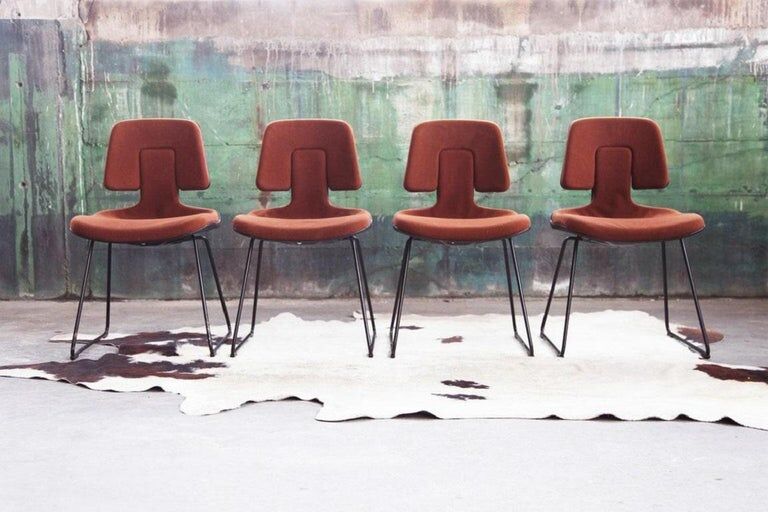 Herman Miller chair in brown wool, 1970s