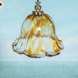 Suspension Murano ambre vintage Honsel, lampe en verre italienne