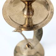 Set of 3 Vintage Twisted Brass Candle Holders, Midcentury