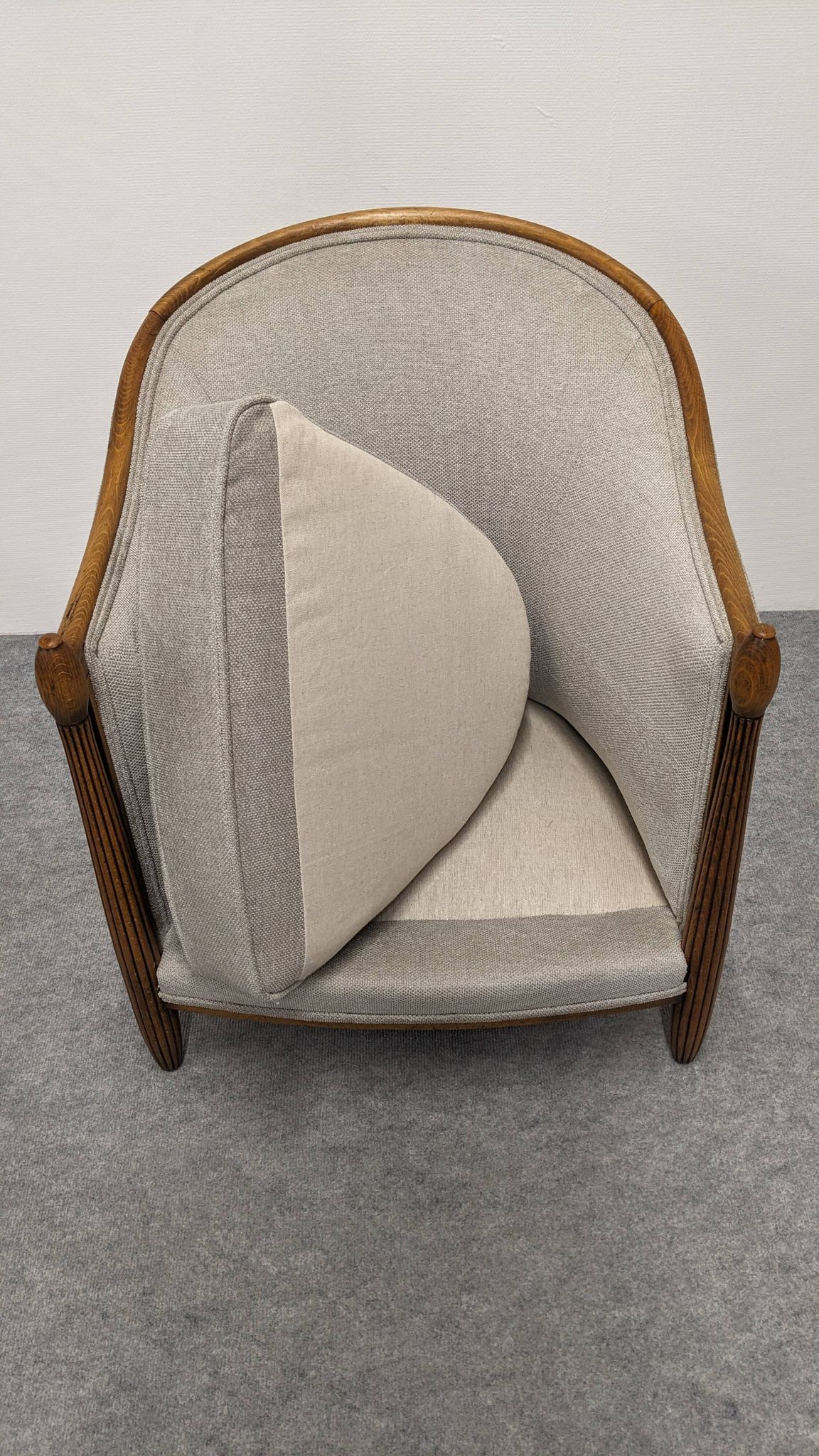 Pair of Art Deco gondola armchairs, France circa 1920