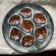 Set of 6 vintage oyster plates, earthenware, 1960s