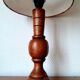Art Deco wooden lamp and leafy lampshade