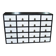 Vintage industrial chest of drawers in black and white pine, 20 drawers, 1950s apothecary style.