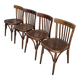 Set of 4 vintage Baumann style bistro restaurant chairs 1950s