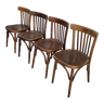 Série de 4 chaises de bistrot style Baumann 1950s