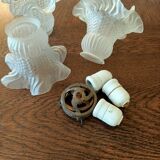 3 glass tulips from 50s lighting fixtures