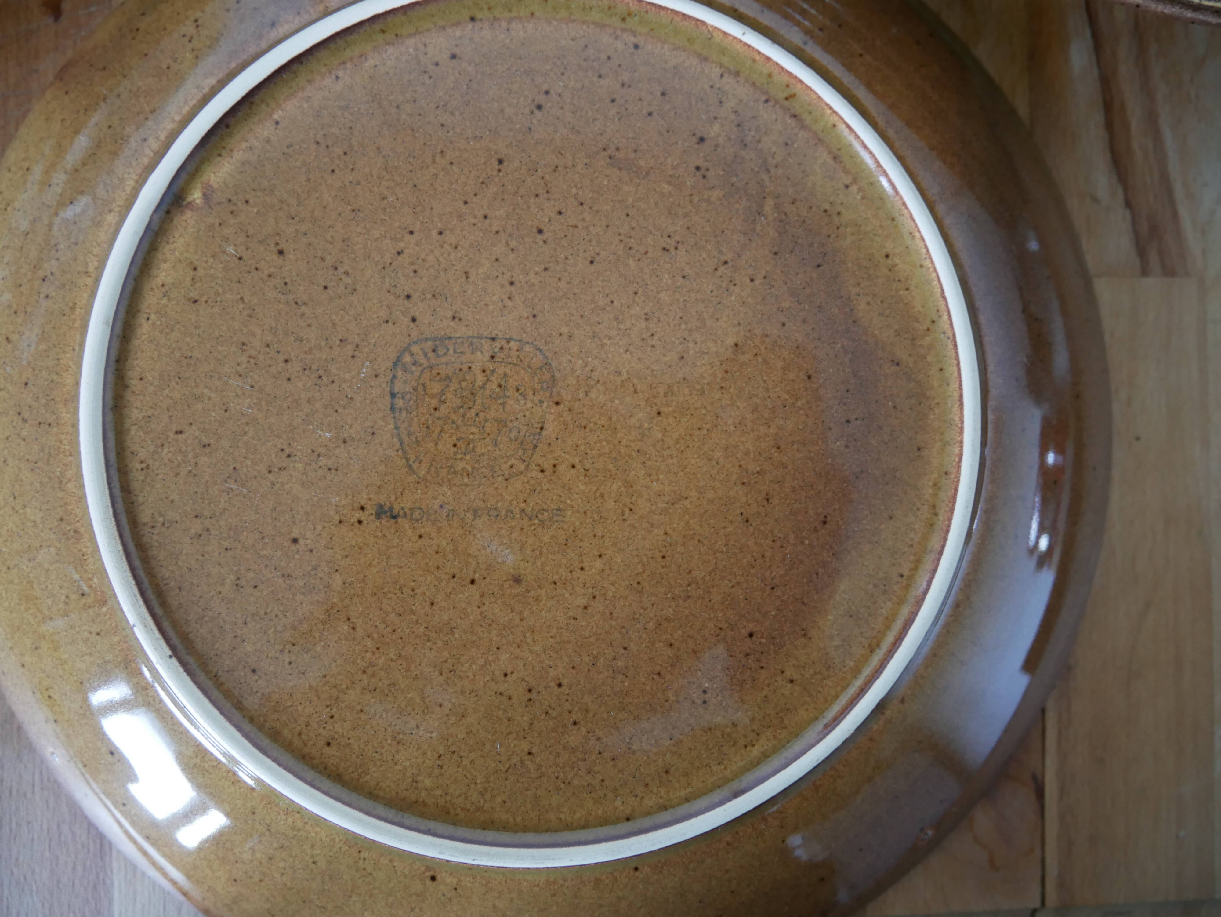 Lot of 6 plates "handmade" in Niderviller earthenware