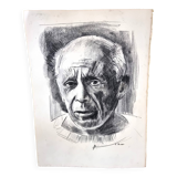 Portrait of Pablo Picasso Nice graphite drawing signed
