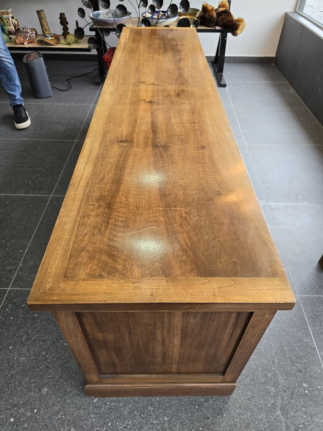 Large walnut cabinet for under the eaves