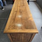 Large walnut sloping cabinet