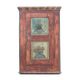 Antique Rustic Farmhouse Folk Art Painted Bridal Cabinet 1860