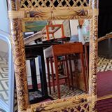 Bamboo rattan mirror