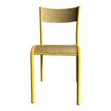 Chaise écolier vintage jaune