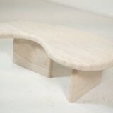 Sculptural Organic Shape Travertine Coffee Table
