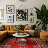 Red Floral Kilim Rug, Moldovian Handmade Wool Flatweave 287x207cm