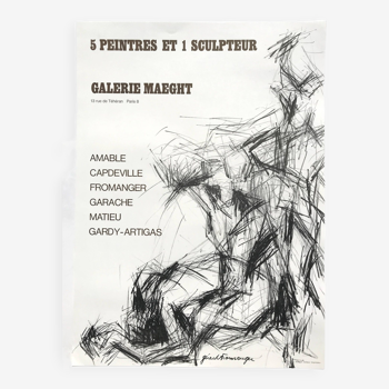 Gérard FROMANGER, Galerie Maeght, 1965. Affiche originale éditée en lithographie