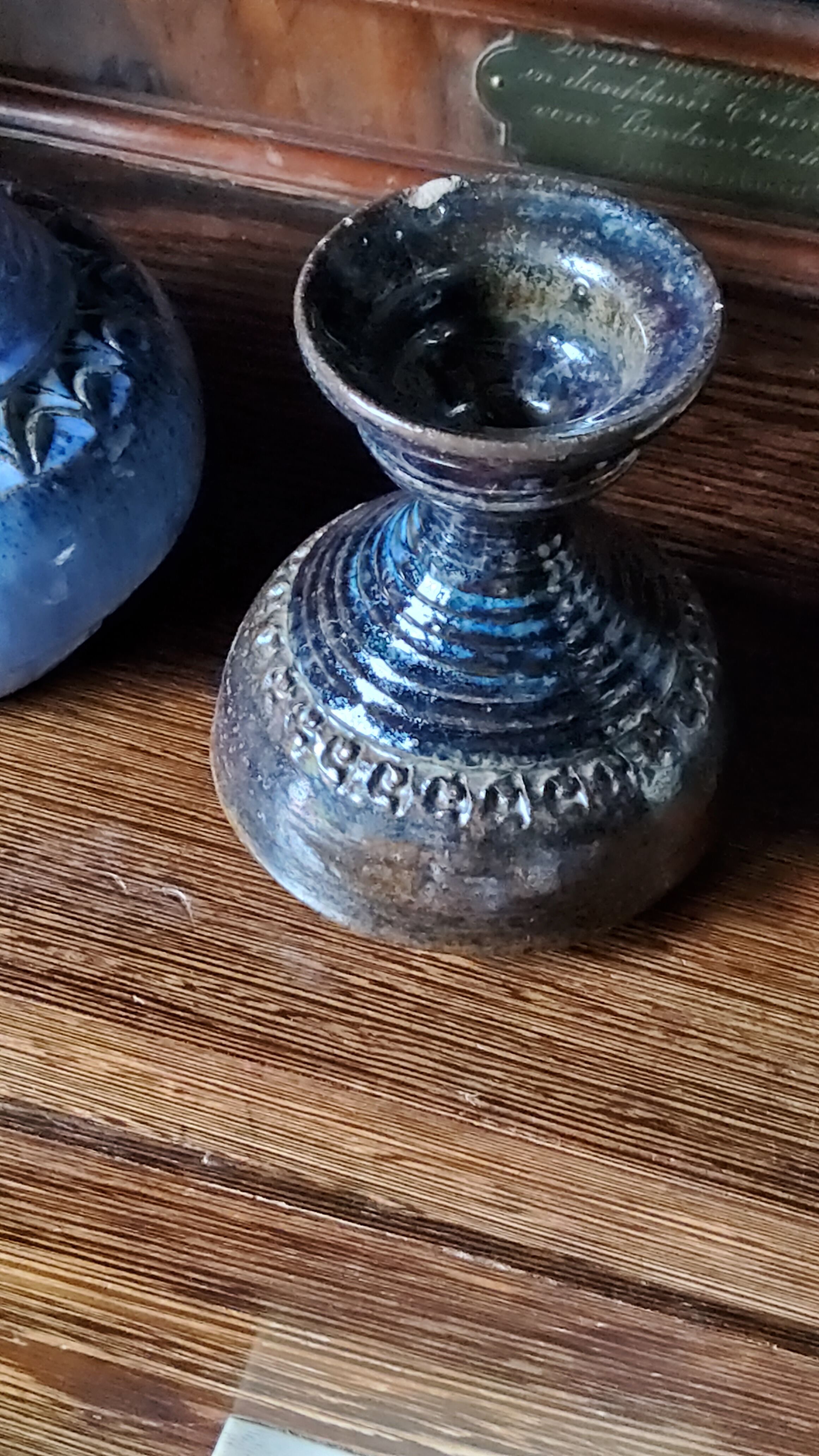 Trio of stoneware vases from the 70s signed and stamped