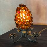 Pair of lamp night light tulip bunches of grapes glass murano