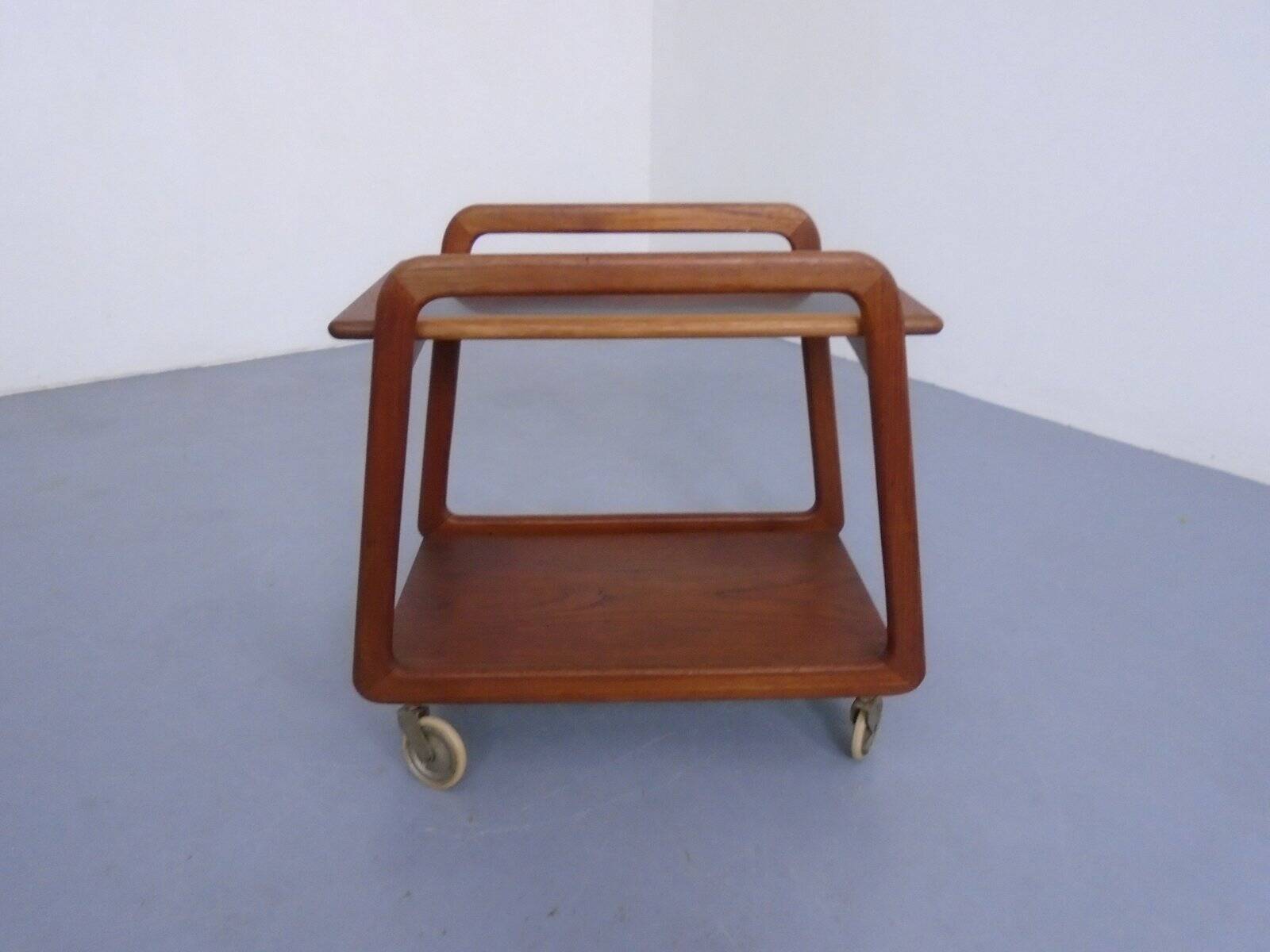 Danish Teak Bar Cart with Removable Tray from Silva, Denmark, 1960s