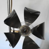Chrome metal flower chandelier from the 70s