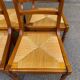 4 chaises de salle à manger en bois massif paillées 80s