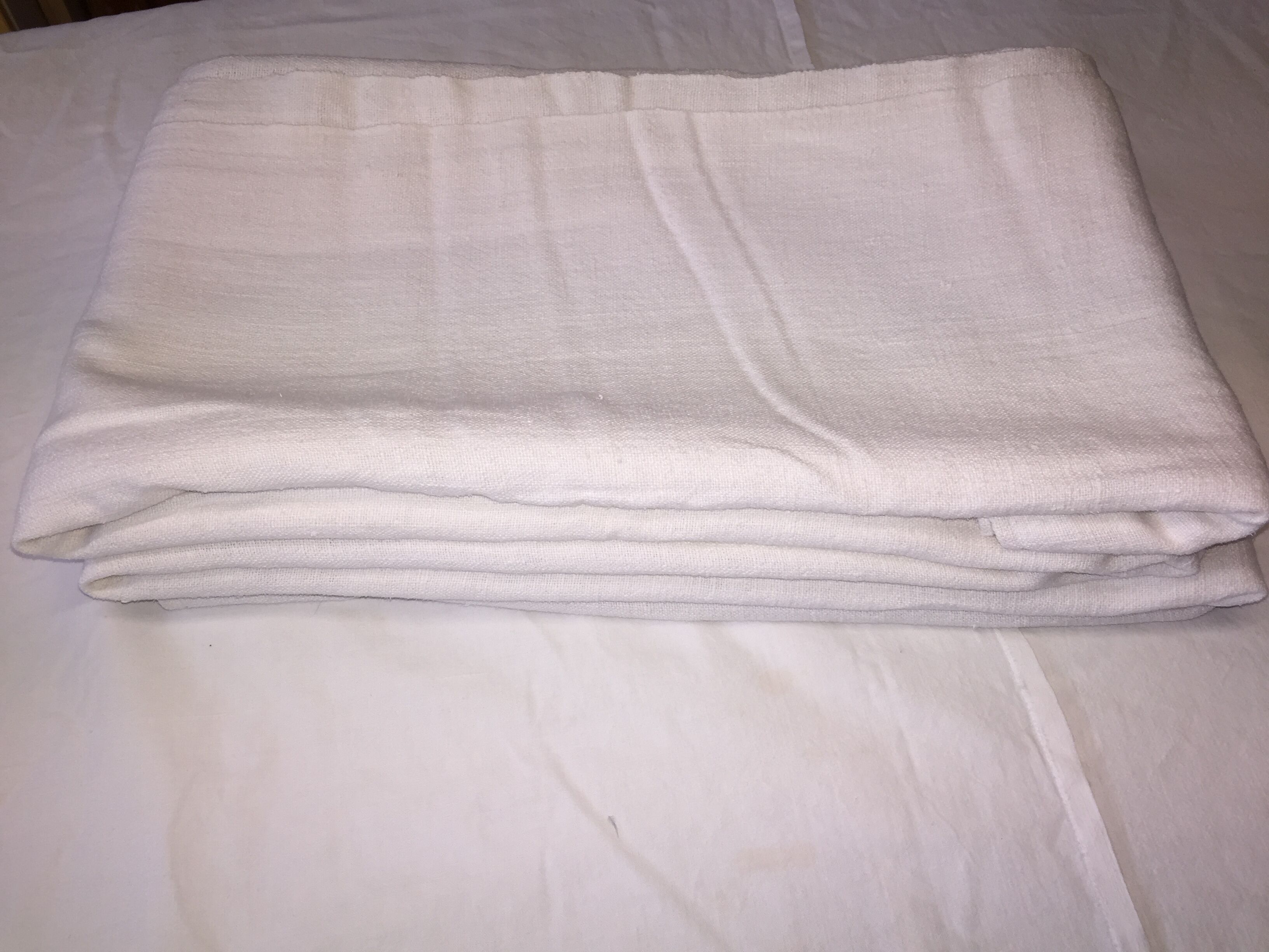 Old cotton linen tablecloth