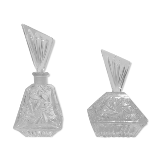 Pair of bohemian crystal bottles