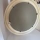 Round Beige and Coral Plastic Wall Mirror from the 70s-80s