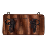 Vintage rattan and metal coat rack