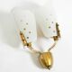 Beautiful large Mid Century Modern wall lamp made of brass and glass