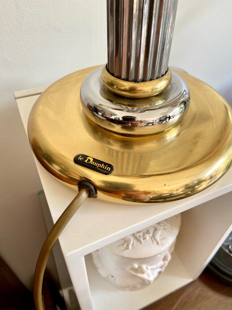 Le Dauphin lamp in silver and gold metal