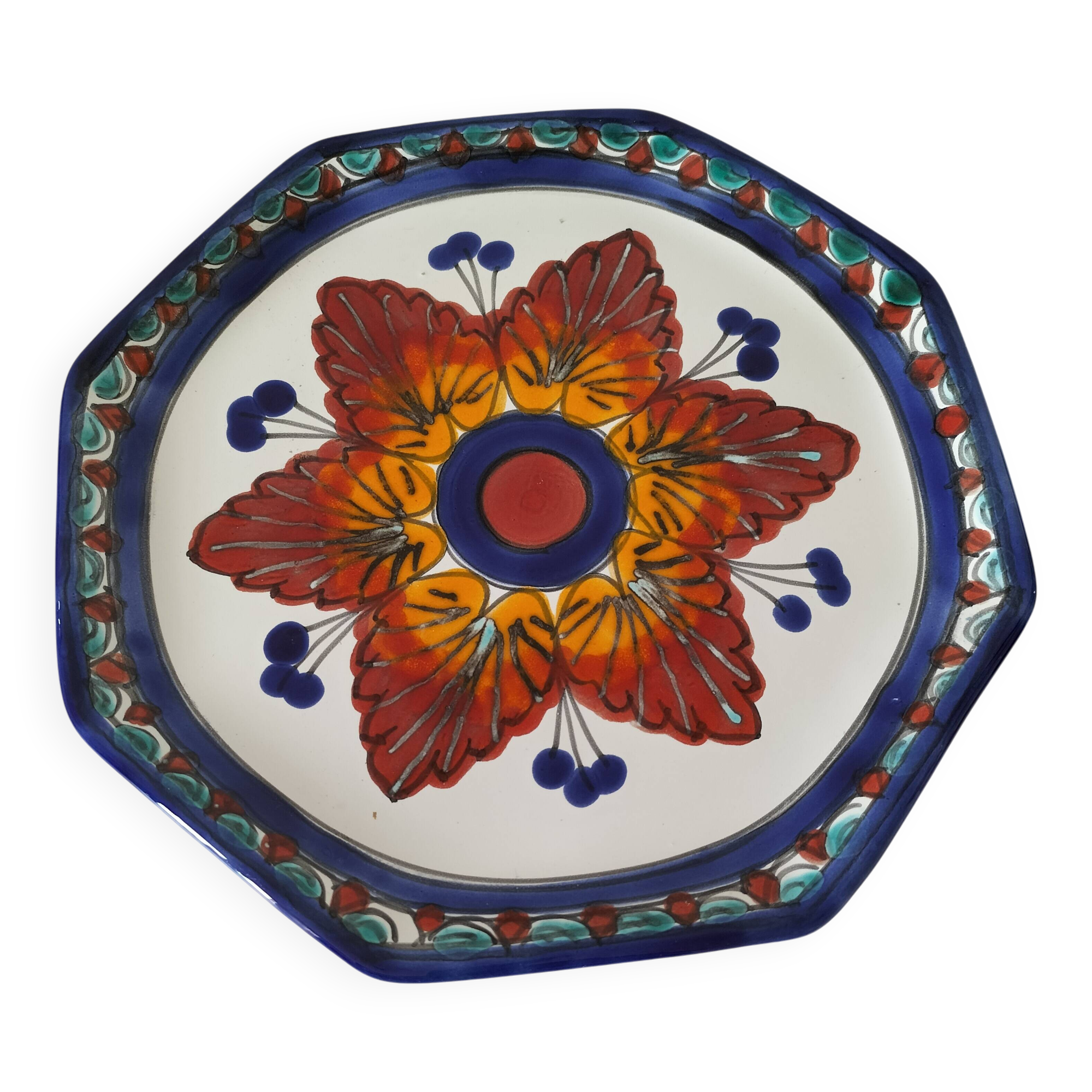 Hand painted plate Ceramica La Maga (Santo Stefano di Camastra)