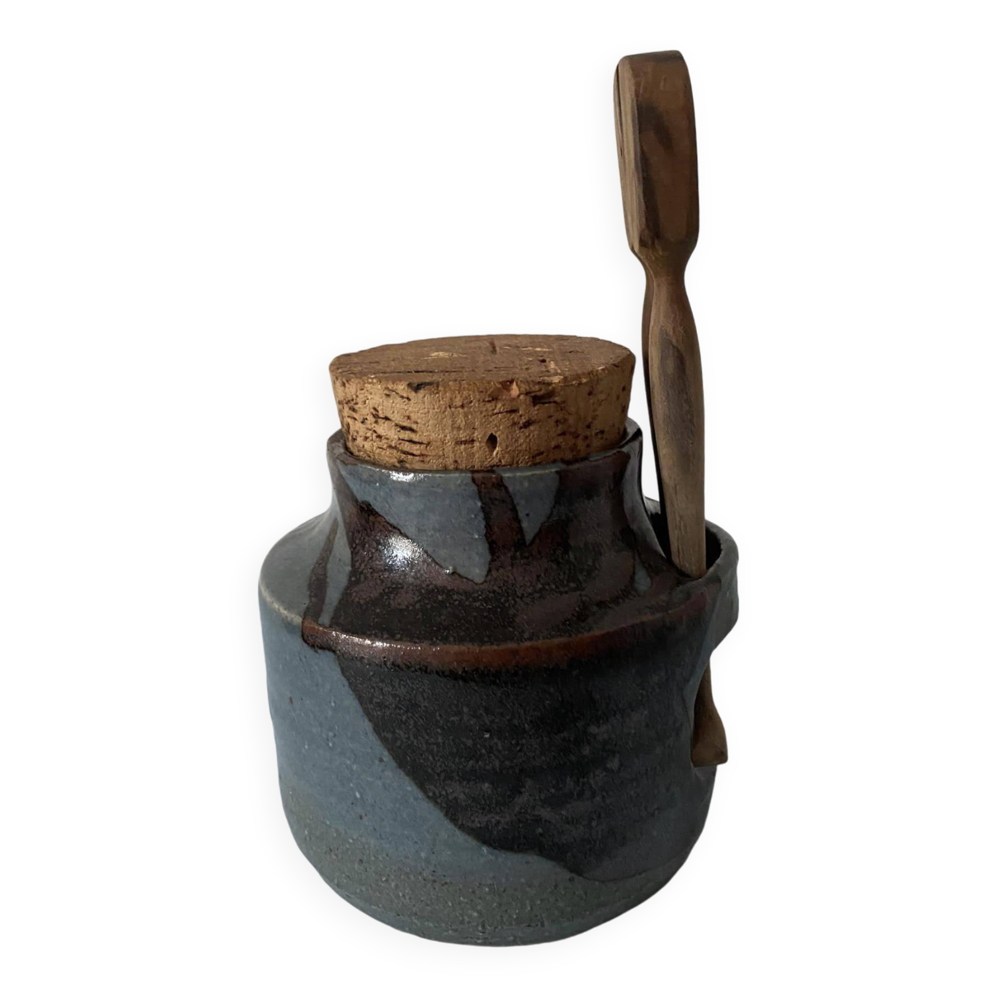 Ceramic pickle jar signed PK, Kerbenoen pottery, Michel Vergnes